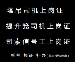 重庆市涪陵区高处作业吊篮安装拆卸工塔吊指挥工考核方式